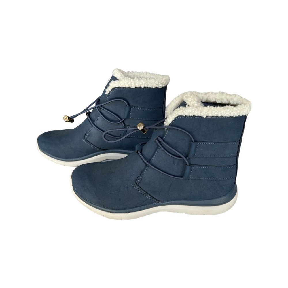 Ryka Suede Faux Shearling Bungee Boots Evie Navy - Medium Size 5 - Picture 2 of 7